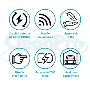 Aspirador portátil inalámbrico CleanPro