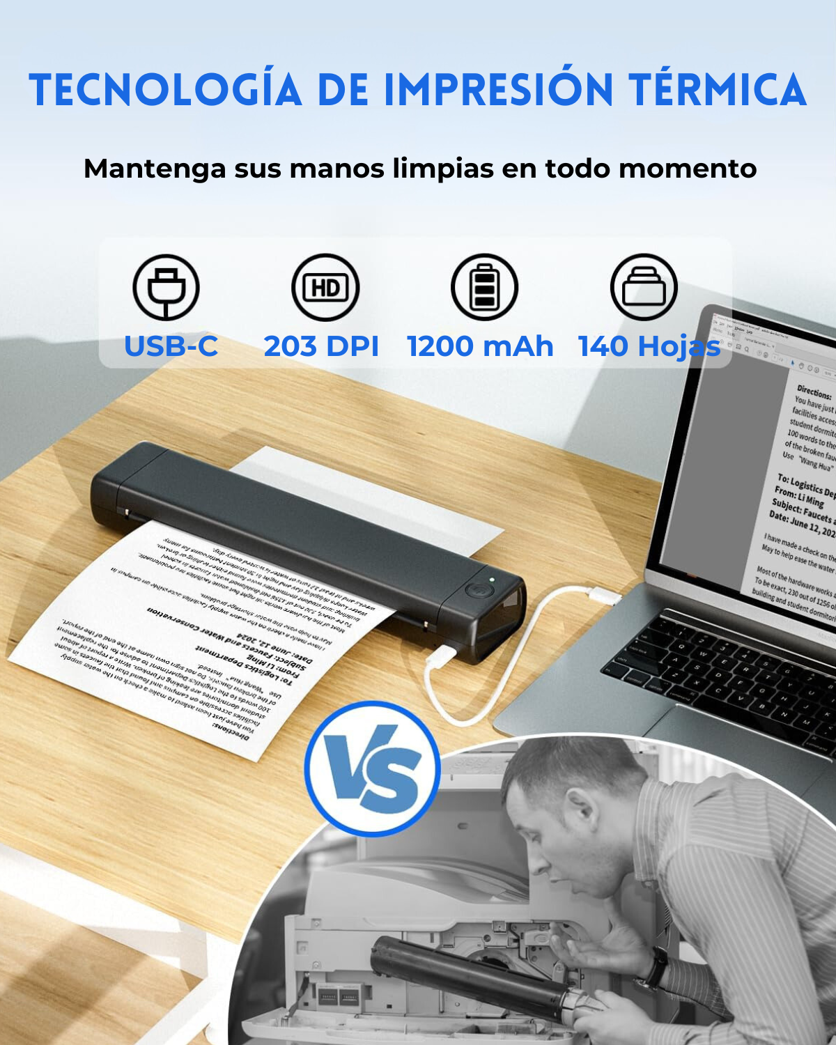 Impresora portátil con Bluetooth Prynto