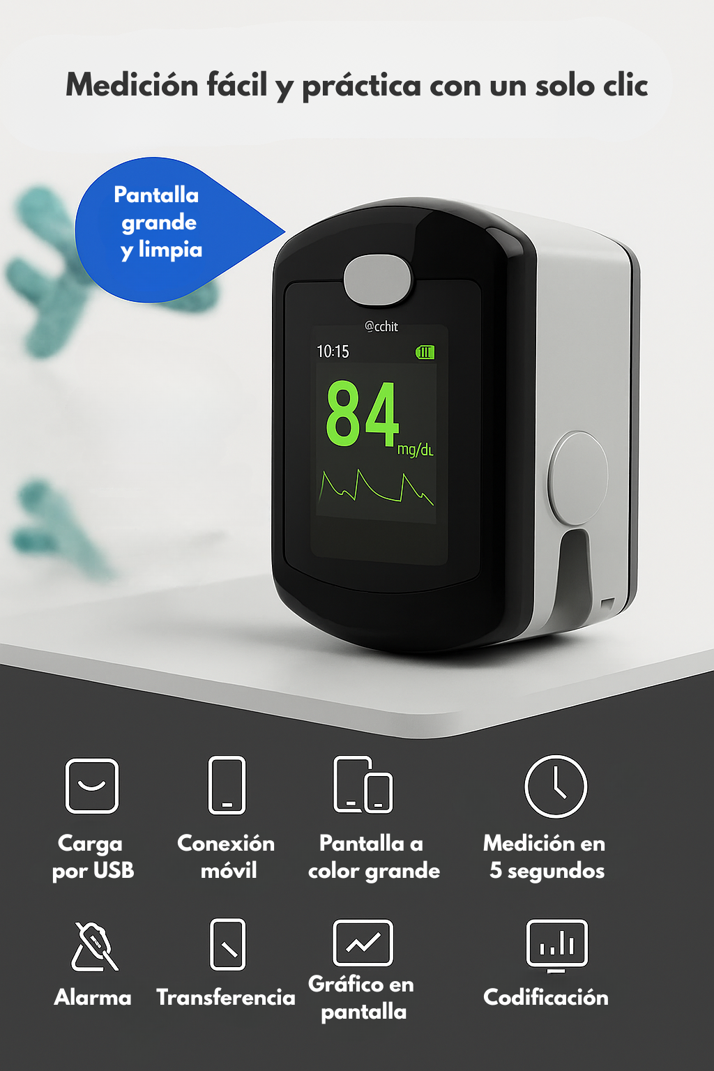 Monitor glucosa sin pinchazos GlucoSmart
